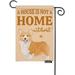 Moslion Joy Corgi Garden Flags Double Sided a House Is Not a Home Without a Dog Cute Animal Yard Flag 12.5x18 Inch Burlap Banners Home Decorative Outdoor Villa Yellow Black