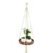 Macrame Plant Hanger Indoor Hanging Planter Shelf Rack Decorative Flower Pot Holder Cotton Rope with Wood Plate