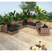 10 Pieces Outdoor Patio Garden Wicker Sectional Conversation Sofa Set