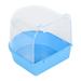 Bird Bath For Cage 1Pc Caged Bird Bath Multi Cage Bird Bath Covered For Small Brids Canary Budgies Parrot (Light Blue)