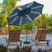 Ainfox LLC Ainfox 10ft Patio Umbrella with Lights Outdoor Solar Umbrella Navy Blue with Base