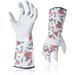 Vgo... 1-Pair Natural Genuine Goatskin Leather Gardening Gloves Long Cuff Protection High Dexterity Grip Gloves (Size M White GA9658-W)