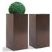 Wallowa Large Planter for Outdoor Plant 14Lx14Wx30H Inches Metallic Heavy Tall Planter Box for Outdoor & Indoor Rectangular Flowerpot 35Lbs/PC Espresso Set of 2