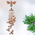 YMXBL Outdoor Wind Chime Bee Wind Chimes Decoration Bee Wind Bell Indoor Decor Bees Windchime with 4 Tubes & 6 Bells Bee Wind Catcher Aluminum Bee Chime Garden Mobile Wind Chime Gifts for Mom