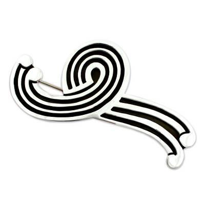 Silver Fountain,'Hand Made Modern Sterling Silver Brooch Pin (Large)'