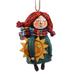 Dreamy Sunshine,'Hand-Painted Papier Mache Ornament of Girl and Sun'