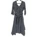 Anthropologie Dresses | Maeve Anthropologie Women's Sz 10 Off Shoulder Tie Waist Polka Dot Dress Black | Color: Black/White | Size: 10