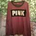 Pink Victoria's Secret Tops | Gold Sequin Logo Long Sleeve Top | Color: Gold/Purple | Size: L