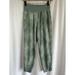 Athleta Pants & Jumpsuits | Athleta Nolita Slim Tapered Leg Crop Pants Green Tie Dye Print Women's Size 2 | Color: Green/White | Size: 2