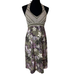 Athleta Dresses | Athleta Pack Everywhere Halter Dress Olive Green Purple Floral Size 10 | Color: Green/Purple | Size: 10