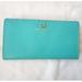 Kate Spade Bags | Kate Spade New York Large Long Bifold Wallet Turquoise Aqua Green Snap Closure | Color: Blue/Green | Size: Os