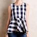 Anthropologie Tops | Anthropologie Hd In Paris Plaid Poplin Peplum Top | Color: Blue/White | Size: 4