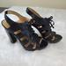 Coach Shoes | Coach Moreen Size 10 Black Textured Leather Lace-Up Platform Caged Heels | Color: Black | Size: 10