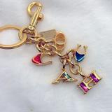 Coach Jewelry | Coach Bag Charm Purse Jewelry. Gold W/Multi-Colored Dangling Charms! | Color: Gold | Size: Os