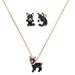 Kate Spade Jewelry | Kate Spade Ma Chrie Antoine Dog Earrings & Necklace Matching Jewelry Set | Color: Black/Gold | Size: Set