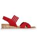 Skechers Women's BOBS Desert Kiss - Shore Enough Sandals | Size 6.0 | Red | Textile | Vegan | Machine Washable
