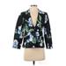 Banana Republic Blazer Jacket: Short Blue Floral Jackets & Outerwear - Women's Size 0