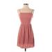 Forever 21 Casual Dress - A-Line Square Sleeveless: Pink Print Dresses - Women's Size Small