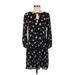 Anna Sui Casual Dress: Black Floral Motif Dresses - Women's Size 2