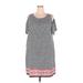 Suzanne Betro Casual Dress - Shift: Gray Print Dresses - Women's Size 3X