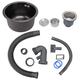 Stainless Steel Kitchen Sink, 11.73x10.04x6.50inch Round Kitchen Sink Mini Black Bar Sink Small Sinks Black Undermount Sink Kitchen Sink with Drain Assembly and Pipe Fittings (Nano black diamond)