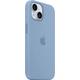 APPLE Smartphone-Hülle "iPhone 15 Silikon mit MagSafe" Hüllen Gr. Apple iPhone 15, blau (winterblau) Smartphone Hülle