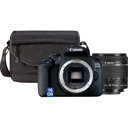 "CANON Spiegelreflexkamera ""EOS 2000D Kit"" Fotokameras inkl. EF-S 18-55 IS II Objektiv schwarz Bestseller"