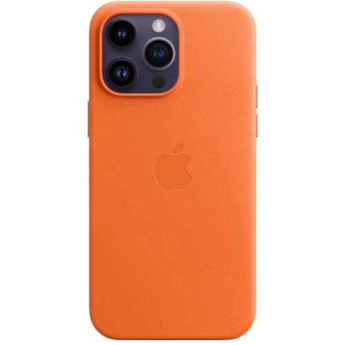 "APPLE Handyhülle ""iPhone 14 Pro Max Leather MagSafe"" Hüllen Gr. iPhone 14 Pro Ma, orange Zubehör für Handys Smartphones"