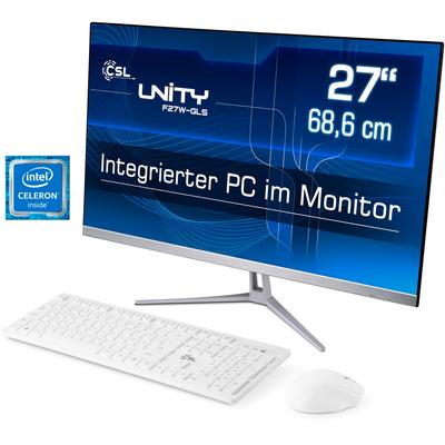 CSL All-in-One PC "Unity F27-GLS mit Windows 10 Pro" Computer Gr. Microsoft Windows 10 Pro, 8 GB RAM 128 GB SSD, weiß All in One PC