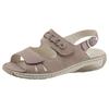 Riemchensandale WALDLÄUFER "GARDA", Damen, Gr. 8 (42), beige (sand), Nubukleder, klassisch, Schuhe, Sommerschuh, Sandalette, Keilabsatz, mit Druckknopf, G-Weite