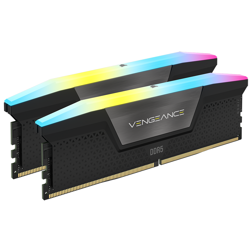 CORSAIR PC-Arbeitsspeicher "VENGEANCE RGB DDR5 Memory für AMD", schwarz, 2 x 32 GB, Arbeitsspeicher, RGB Image