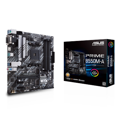ASUS Mainboard "PRIME B550M-A/CSM", schwarz, B:24,4cm H:5cm T:24,4cm, Mainboards