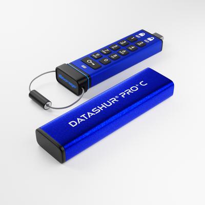 ISTORAGE USB-Stick "datAshur Pro+C" USB-Sticks Gr. 256GB, blau USB-Sticks