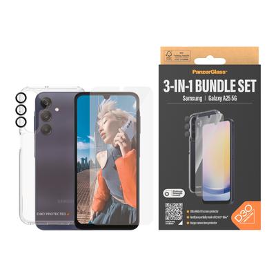 PANZERGLASS Displayschutzglas "3-in-1 Bundle Set Screen Protector + Kameraschutz Case" Displayfolien Screen Protector, Camera Lens Protector, D3O Protected HardCase farblos (transparent)