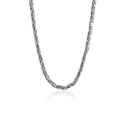 Silberkette KUZZOI "Herren Glieder Königskette Oxidiert 925 Silber" Gr. 50, silber, Halsketten, Herren, 50, ohne Stein, Silber 925 (Sterlingsilber), L: 50cm Image