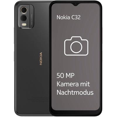 NOKIA Smartphone "C32, 3+64GB" Mobiltelefone schwarz (charcoal) Smartphone Android