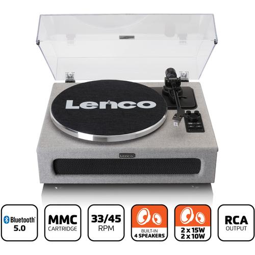 "LENCO Plattenspieler ""LS-440"" mit 4 eingebauten Lautsprechern grau Plattenspieler"
