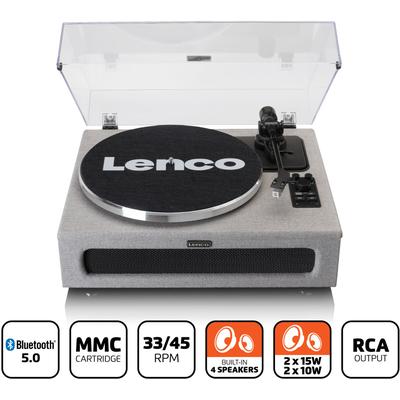 LENCO Plattenspieler "LS-440", grau, B:42,5cm H:19cm T:36cm, Plattenspieler, mit 4 eingebauten Lautsprechern Image