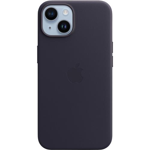 "APPLE Handyhülle ""iPhone 14 Leather MagSafe"" Hüllen Gr. iPhone 14, schwarz (ink) Zubehör für Handys Smartphones"