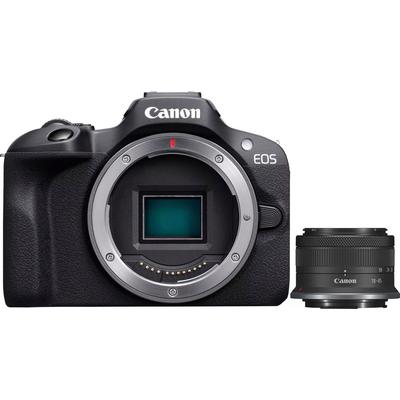 CANON Systemkamera "EOS R100 + RF-S 18-45mm F4.5-6.3 IS STM Kit" Fotokameras schwarz Systemkameras