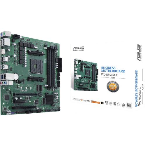"ASUS Mainboard ""B550M-C/CSM"" Mainboards B550, Ryzen AM4, Micro-ATX, 2x M.2, PCIe 4.0, 1Gbits Ethernet eh13 Mainboards"