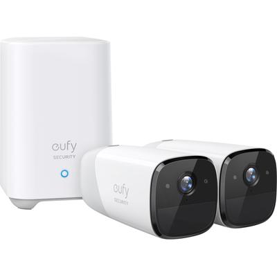 EUFY Überwachungskamera "Security by ANKER eufyCam 2 Pro Doppelset", weiß, B:5,7cm H:5,7cm T:10,67cm, Überwachungskamera