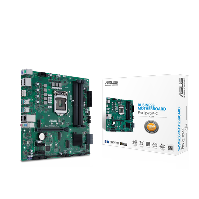 ASUS Mainboard "PRO Q570M-C/CSM", grün, B:24,4cm H:5,1cm T:24,4cm, Mainboards