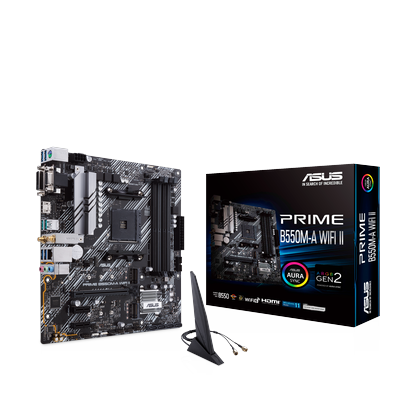 ASUS Mainboard "PRIME B550M-A WIFI II", silber (schwarz, silber), B:24,4cm H:24,4cm, Mainboards