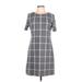 Tommy Hilfiger Casual Dress - Shift: Gray Tweed Dresses - Women's Size 10
