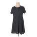 DKNY Casual Dress - A-Line High Neck Short sleeves: Black Color Block Dresses - Women's Size X-Large