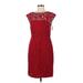 Banana Republic Casual Dress - Sheath High Neck Short sleeves: Burgundy Solid Dresses - Women's Size 6