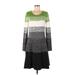 Jessica Howard Casual Dress - Sweater Dress: Green Color Block Dresses - Women's Size Medium