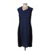 Spense Casual Dress - Sheath Cowl Neck Sleeveless: Blue Color Block Dresses - New - Women's Size 12