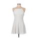 Topshop Casual Dress - A-Line Square Sleeveless: White Solid Dresses - Women's Size 6 Petite